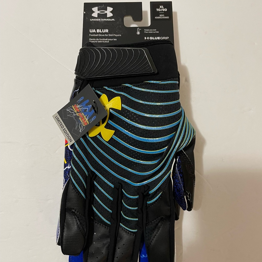 Under Armour X UA Blur “Top Speed Throttle”Limited Edition Football Gloves Sz XL